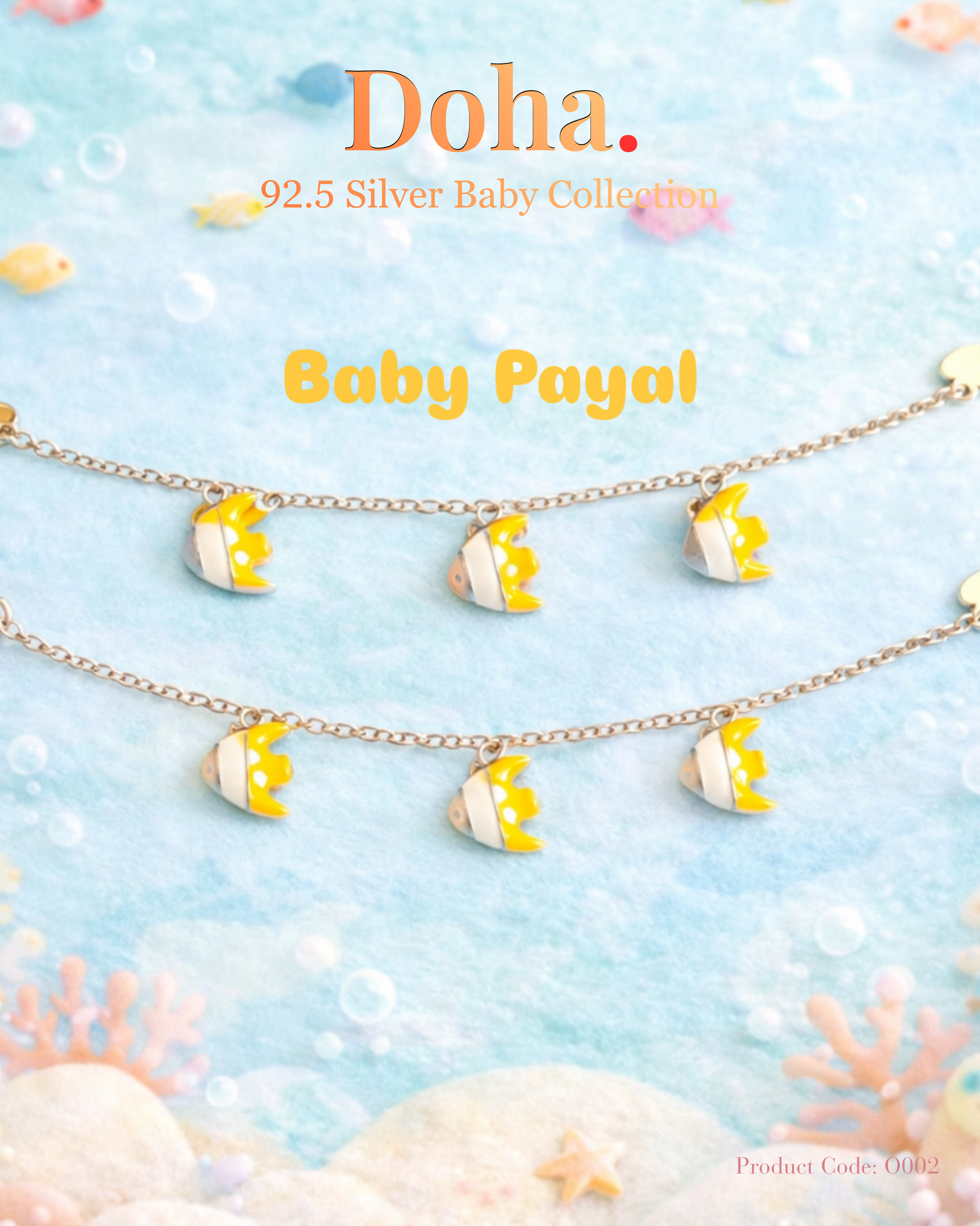 Yellow Fish Charm Baby Anklet