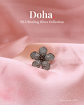 Sterling Silver Floral Zircon Pavé Ring