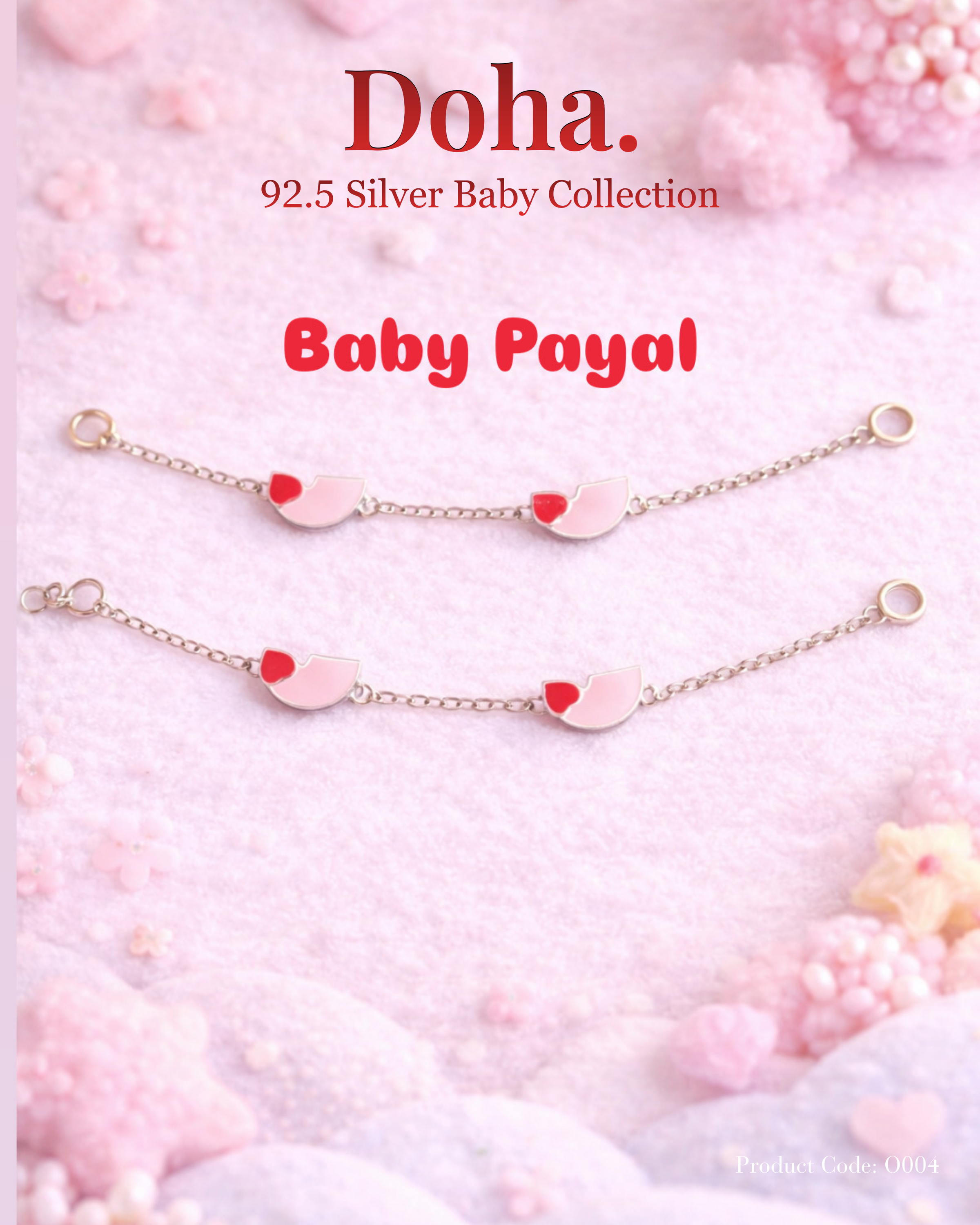 Pink Bird Charm Baby Anklet
