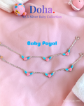 Pink Heart & Blue Wing Charm Anklet