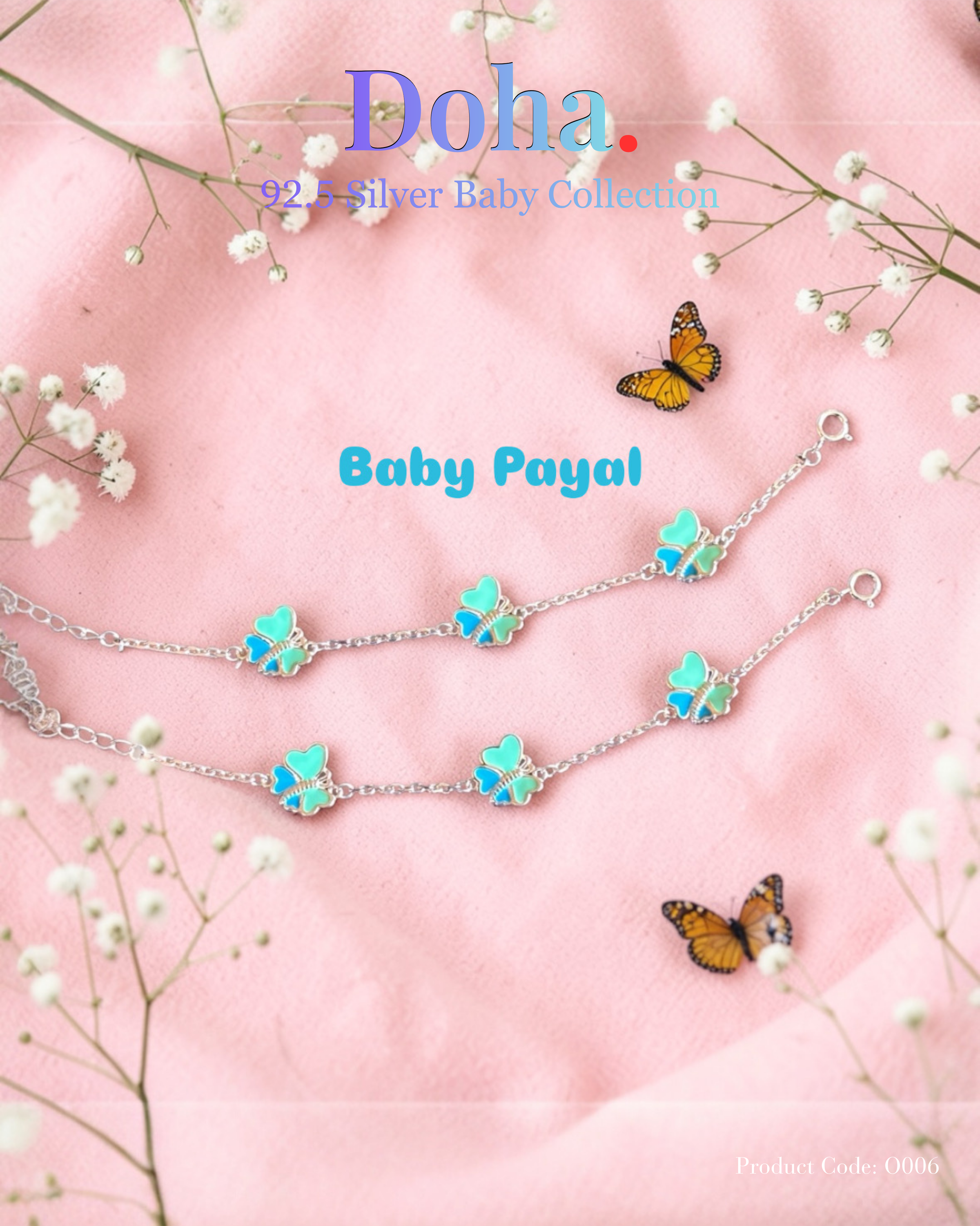 Butterfly Charm Baby Anklet