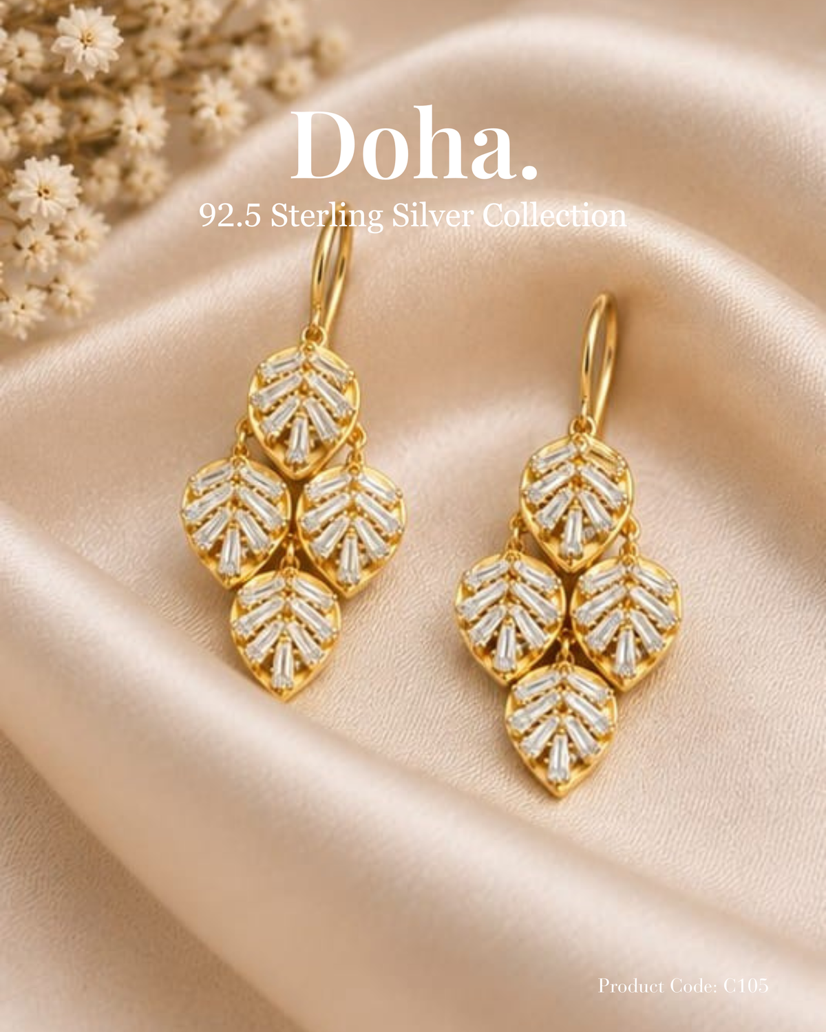 Leaf Cluster Drop Earrings