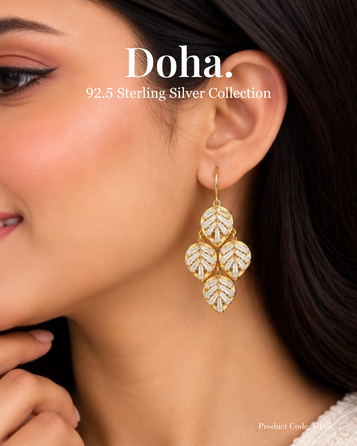 Leaf Cluster Drop Earrings