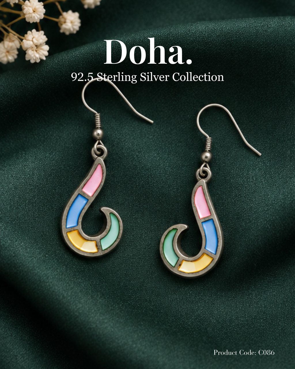 Pastel Enamel Drop Earrings