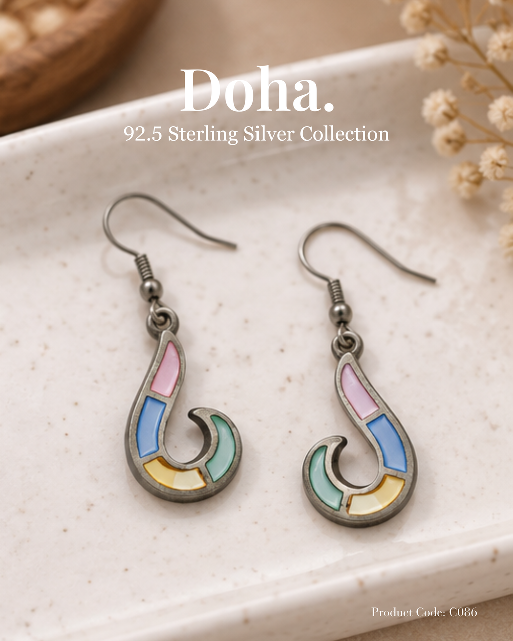 Pastel Enamel Drop Earrings