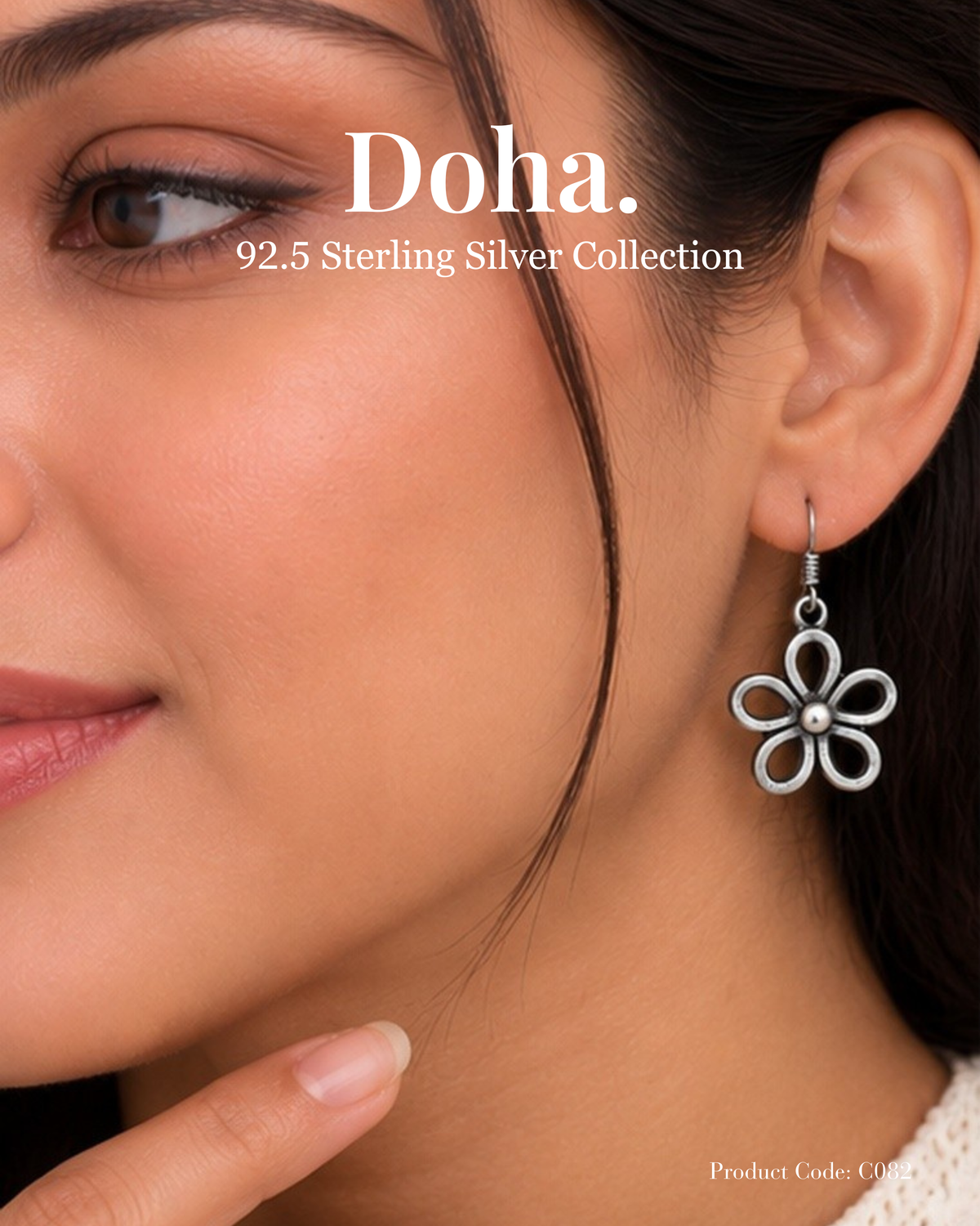 Five Petal Flower Drop Earrings
