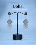 Diamond Mesh Fringe Drop Earrings