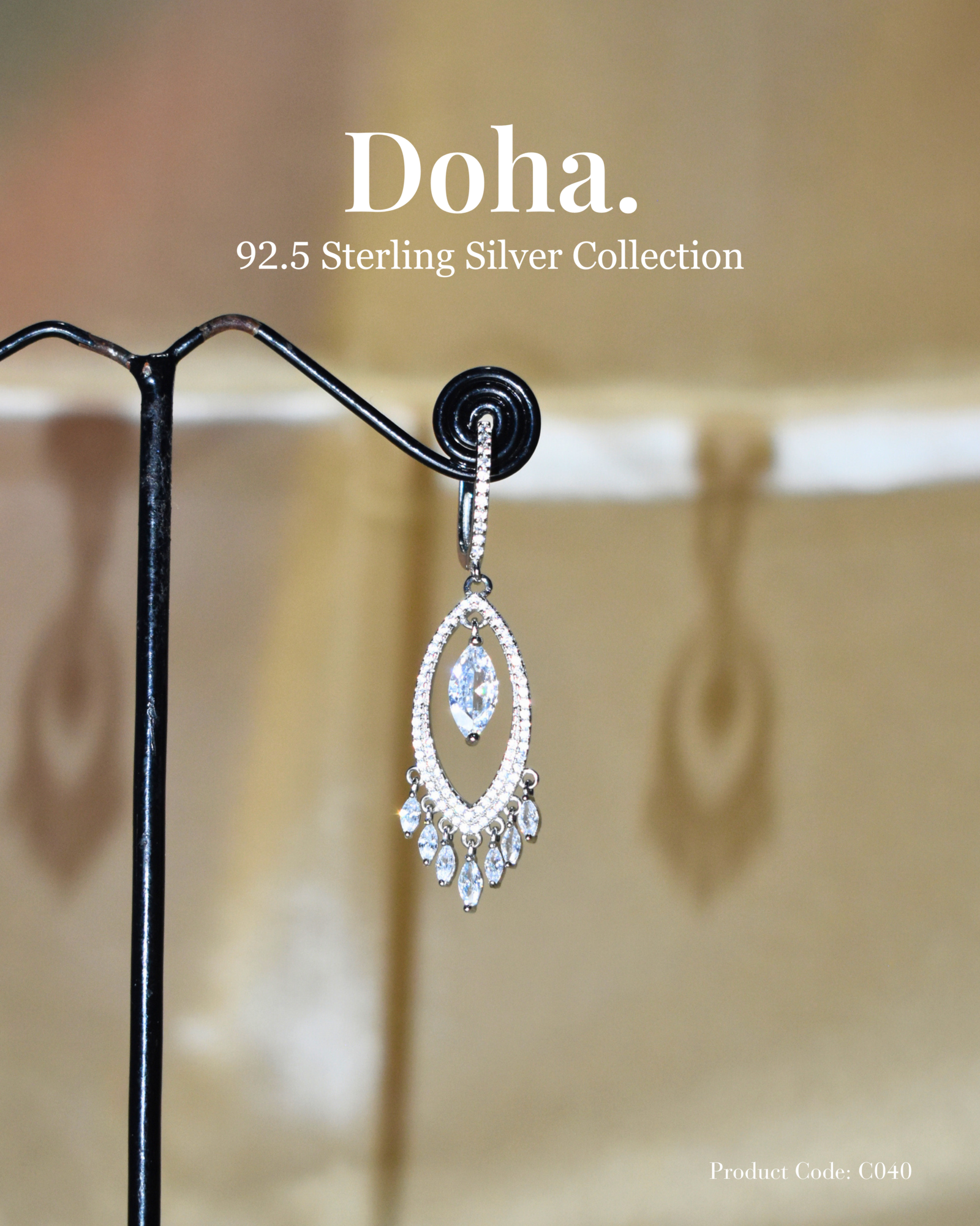 Marquise CZ Chandelier Drop Earrings