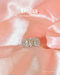 Double Cluster Halo Sterling Silver Ring