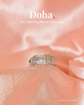 Baguette & Pavé Sterling Silver Band Ring